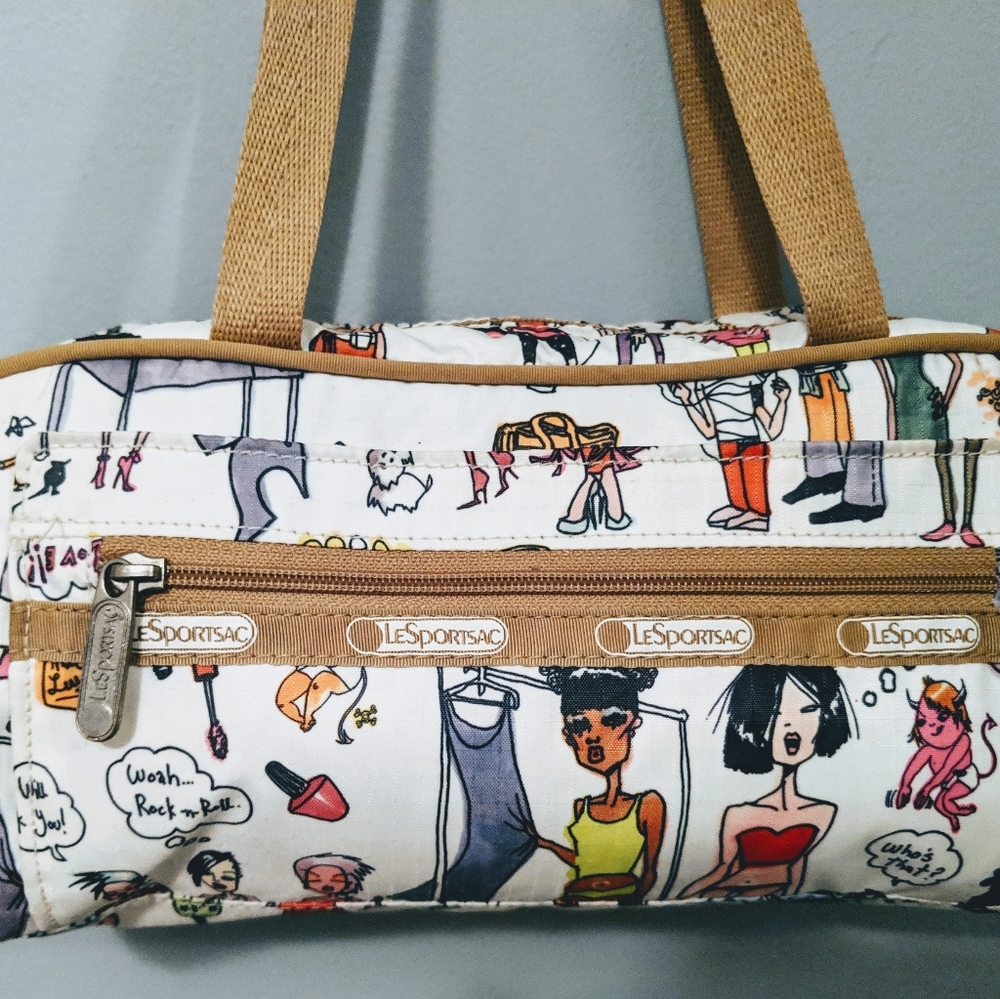 LeSportsac Women's Graphic Print Bag - Tan and White